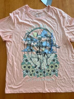 Zoe + Liv Pastel Pink Skeleton Dance Graphic Tee
